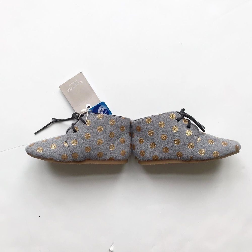 ZARA NWT gray fabric bluchers size 24(7.5) - Picture 2 of 9